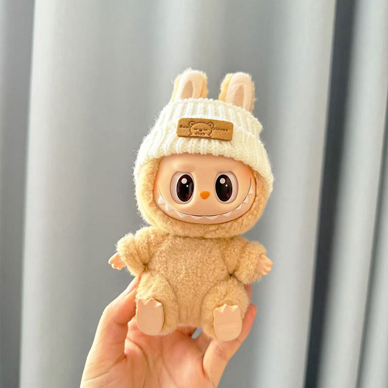 [Clothes only] First and second generation Labubu clothes pendant Labubu sitting party baby clothes plaid scarf overalls