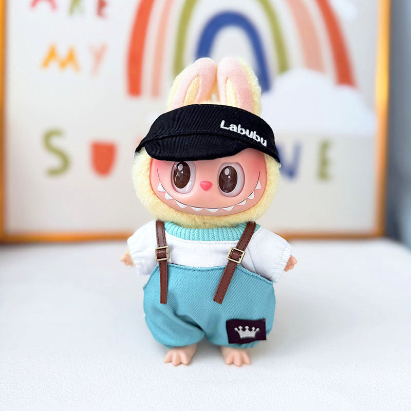 Clothes only] First and second generation Labubu clothes pendant Labubu sitting baby clothes crown belt overalls set