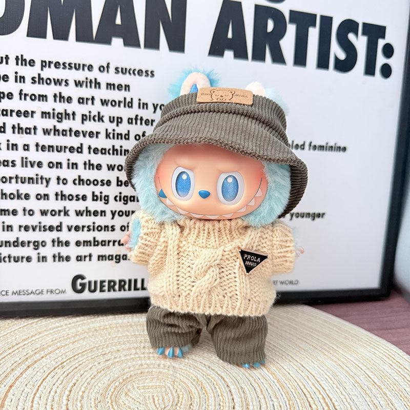[Clothes only] 17cm Labubuwa clothes LABUBU blind box sitting party one, two, three generations of wool sweet beans