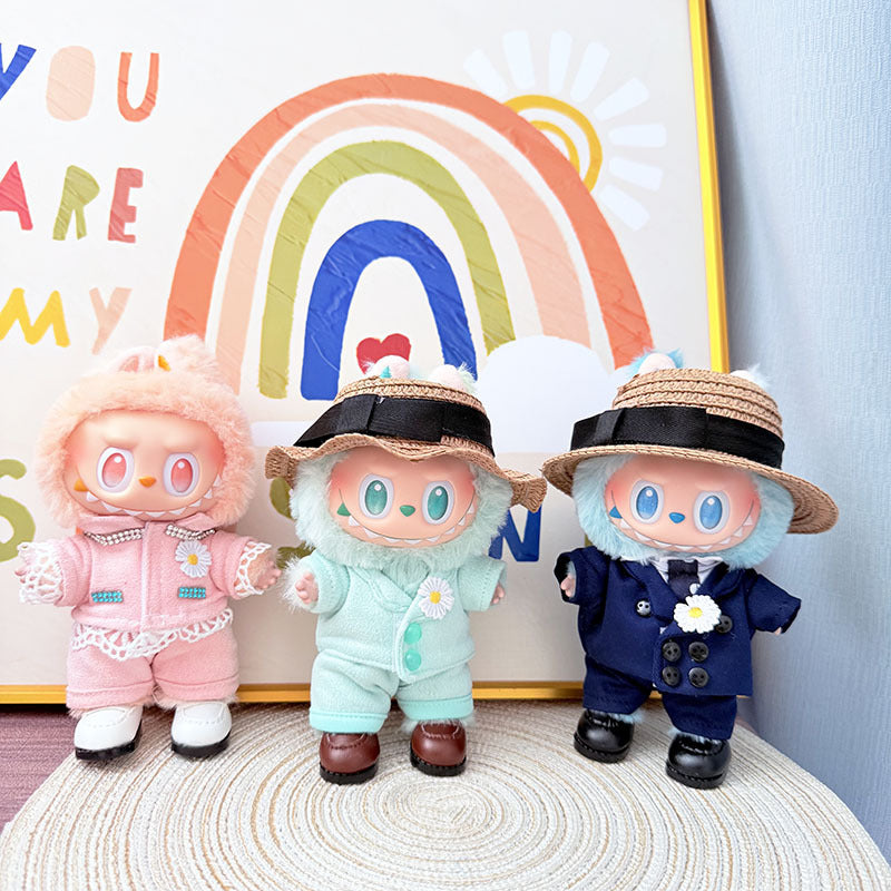 [Clothes only] One, two and three generations of Labubu clothes pendant Labubu sits on the baby clothes star with the same suit explosion