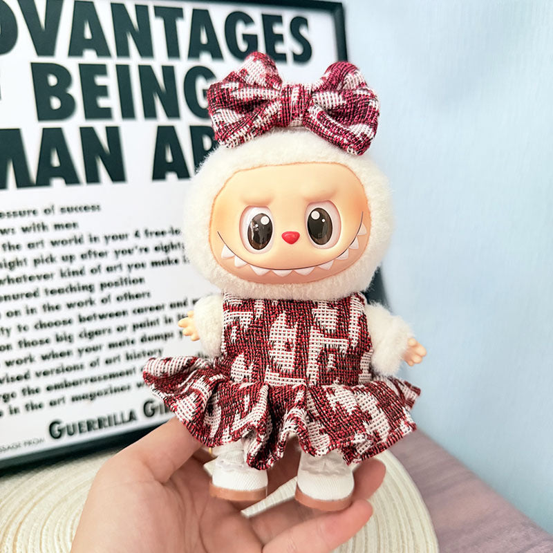 [Clothes only] 17cm Labubuwa clothes LABUBU blind box sitting party one, two, three generations of mystery dress