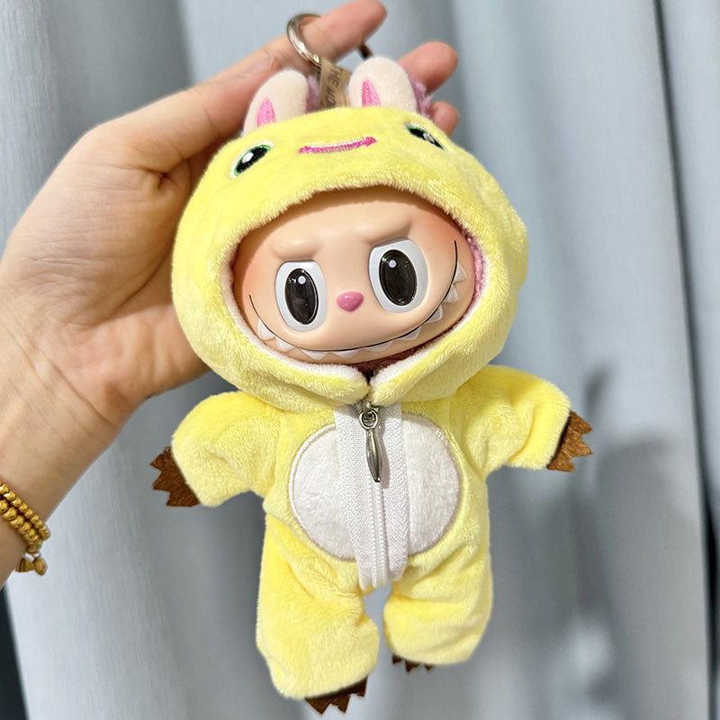 [Clothes only] The first/second generation Labubu clothes pendant Labubu sitting party baby clothes golden thread belly pocket set