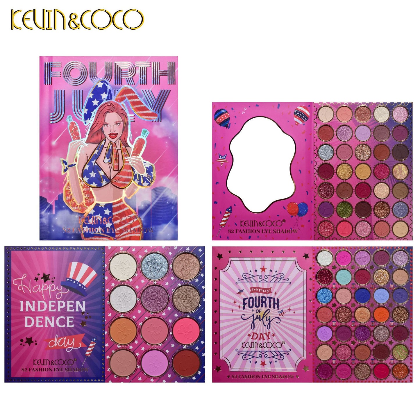 KEVIN & COCO82 color eyeshadow disc, three-layer book, bead matte earth color, blush highlight multi-purpose disc