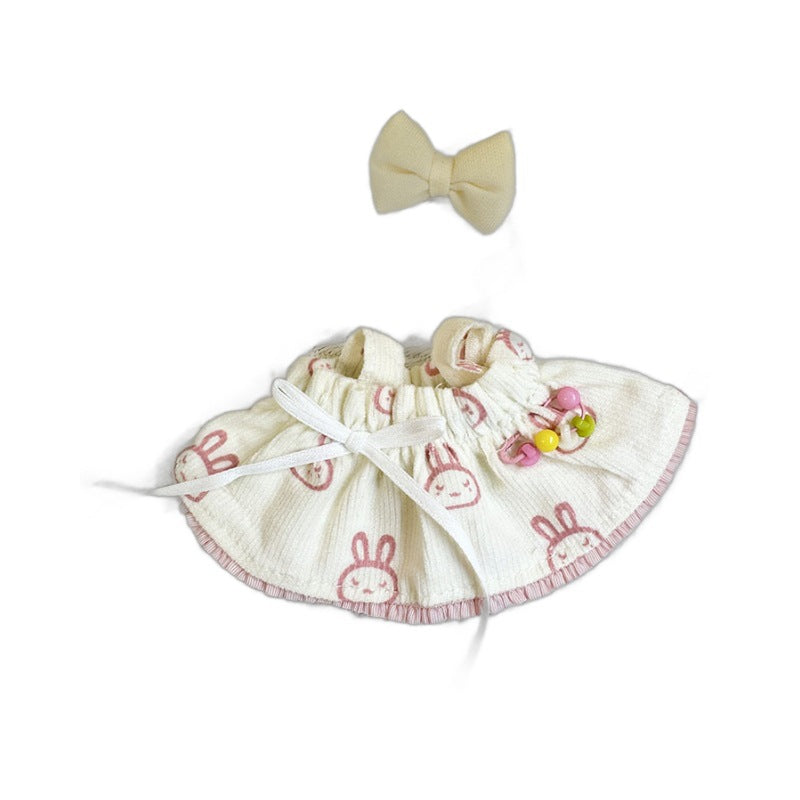 [Clothes only] 17cm pendant blind box rabub clothes Labubu doll baby clothes pin rabbit head skirt set