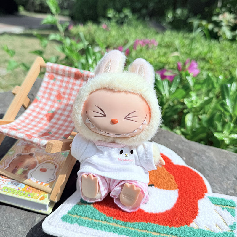 [Clothes only] First and second generation keychain Labubu clothes pendant Labubu baby clothes, earphones plaid picnic clothes.