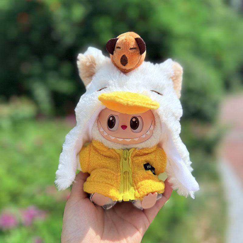 Clothes only] First and second generation Labubu clothes pendant Labubu sitting baby clothes Kapibara duck suit is cute
