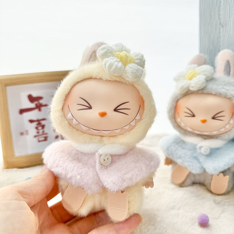[Clothes only] First and second generation Labubu clothes pendant Labubu sitting party baby clothes small flower shawl two-piece set