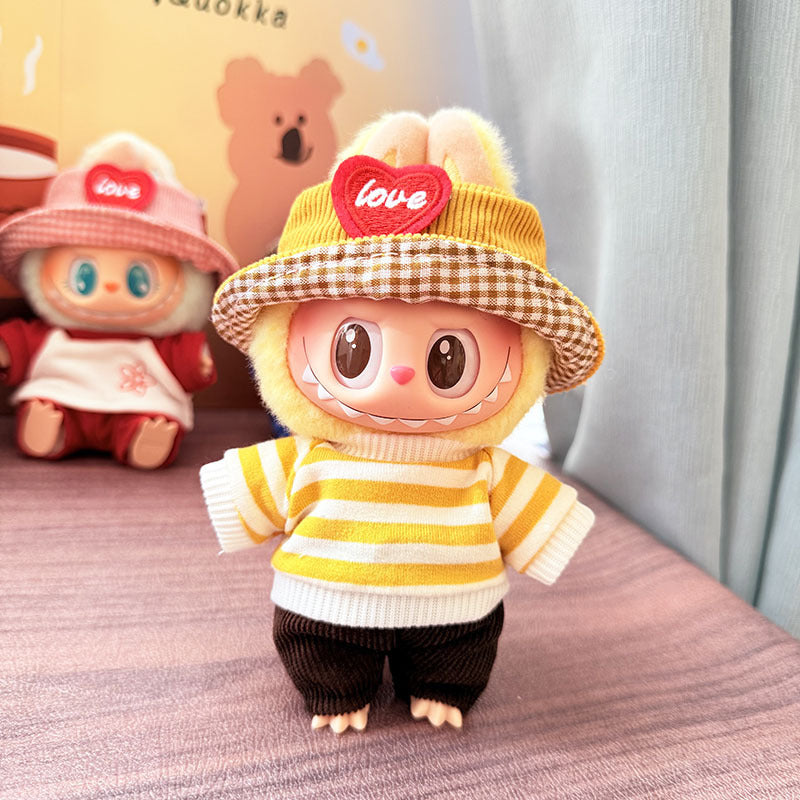 [Clothes only] First and second generation keychain Labubu clothes pendant Labubu pendant summer short-sleeved pants set
