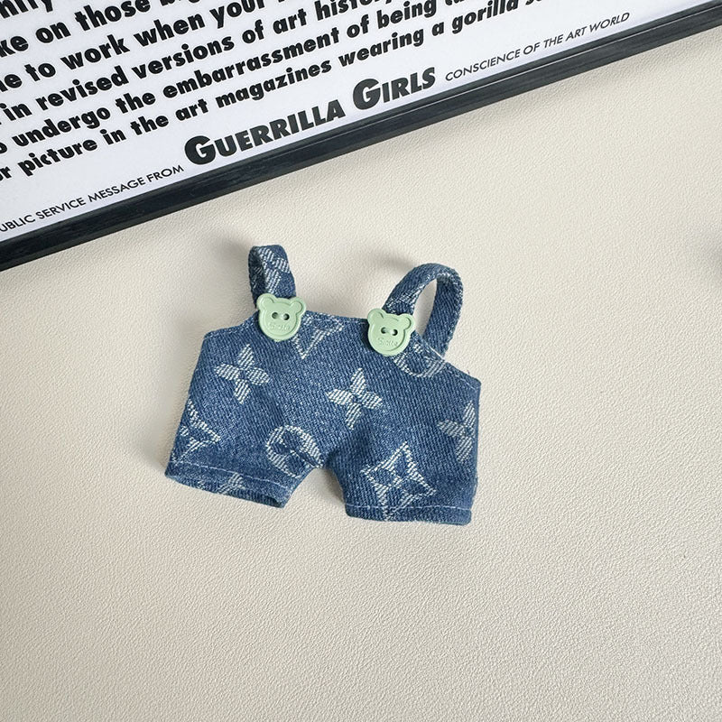 [Clothes only] Second-generation keychain Labubu clothes pendant Labubu sitting party big name overalls set