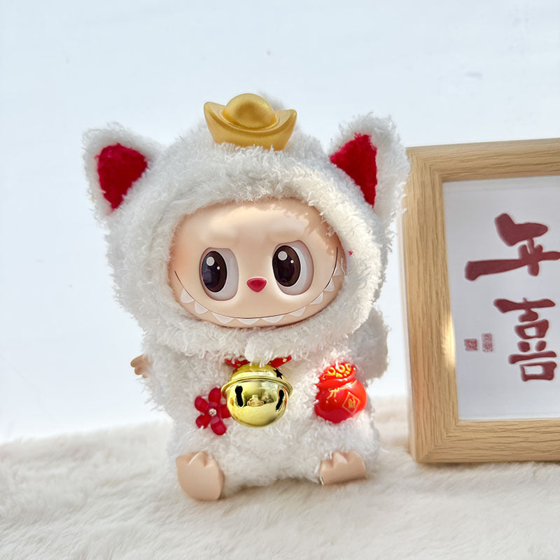 [Clothes only] First and second generation Labubu clothes pendant Labubu sitting baby clothes cloud velvet lucky cat suit