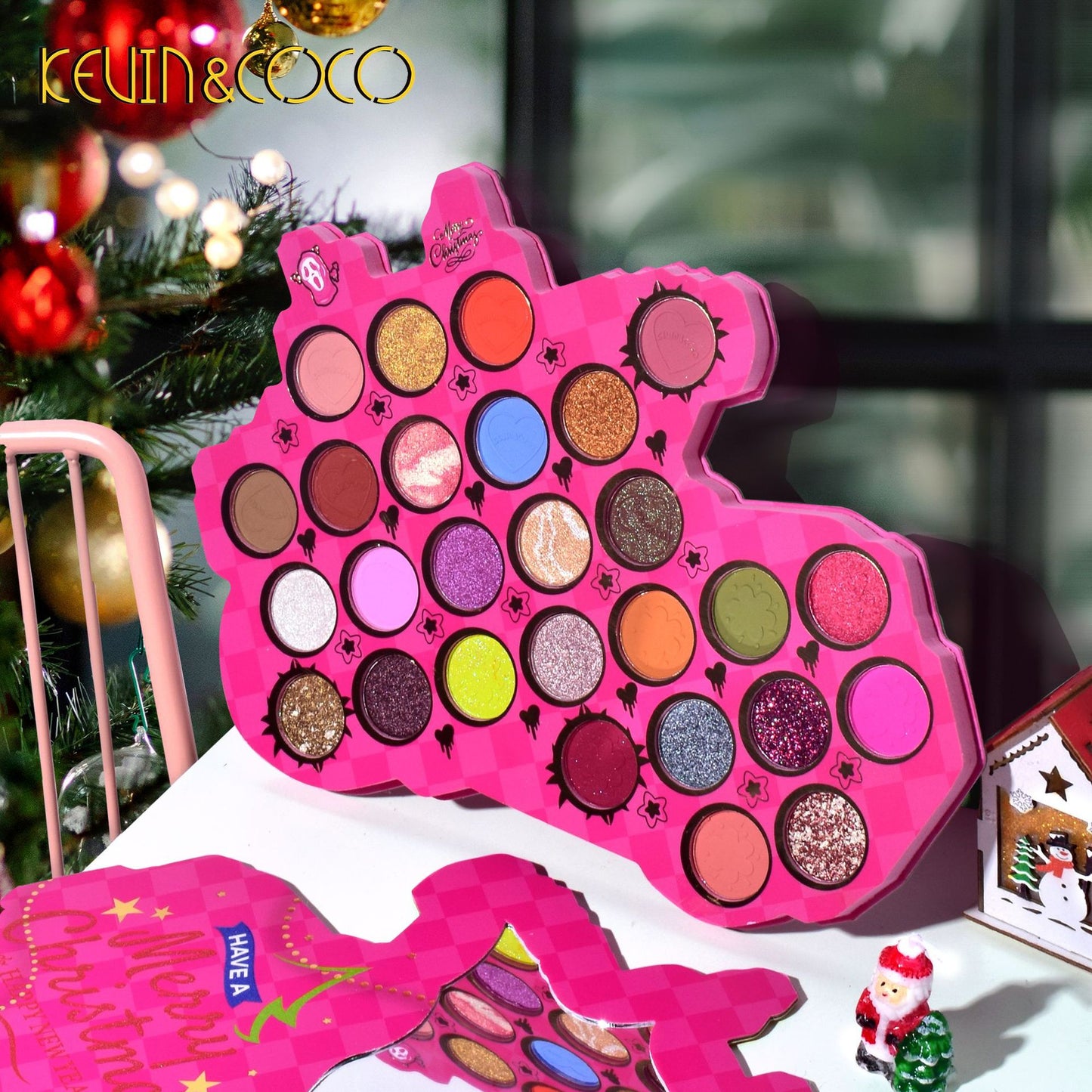 KEVIN & COCO27 Color Eyeshadow Christmas Explosive Portable Fine Glitter Matte Beads European and American Makeup Light Makeup Eyeshadow