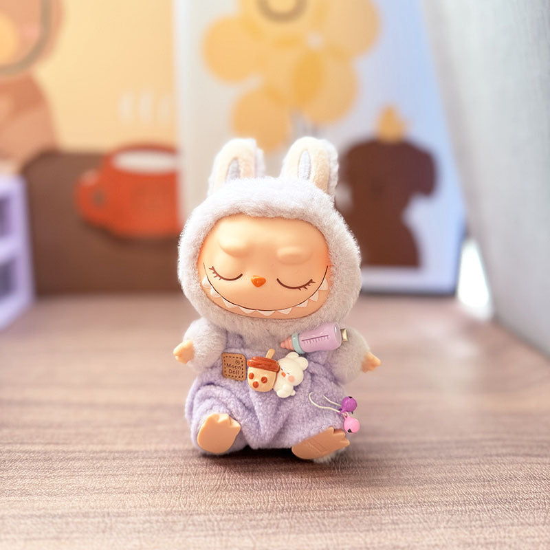 [Clothes only] One, two and three generations Labubu clothes pendant Labubu sitting baby clothes bottle overalls set cute