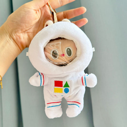 [Clothes only] 17cm pendant rabub clothes small astronaut one-piece keychain labubu doll cute