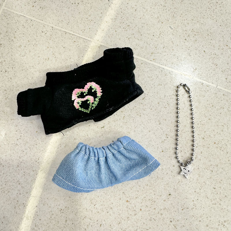 [Clothes only] First and second generation keychain Labubu clothes pendant Labubu cloth for heart-to-heart sweater set