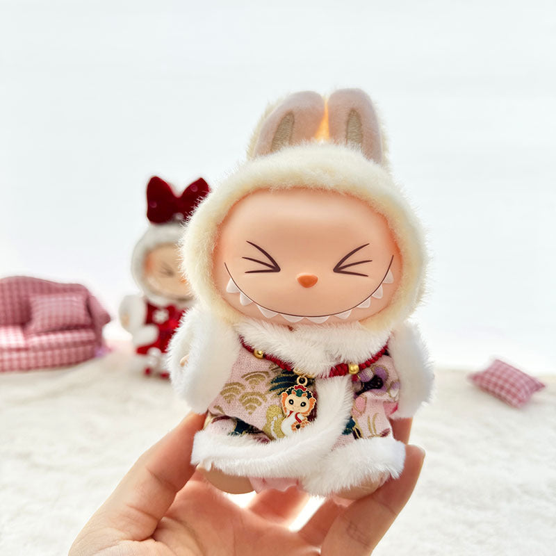 [Clothes only] First and second generation Labubu clothes pendant Labubu sitting party baby clothes New Year purple Tang clothing cute