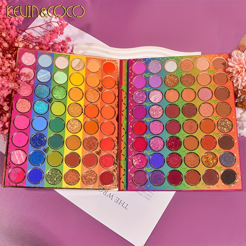 KEVIN & COCO 96-color eyeshadow disc, modern girl, pearlescent, sequined makeup disc