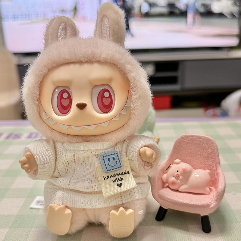 [Clothes only] First/second generation pendant Labubu clothes Labubu clothes sitting party baby clothes simple pin shirt cute