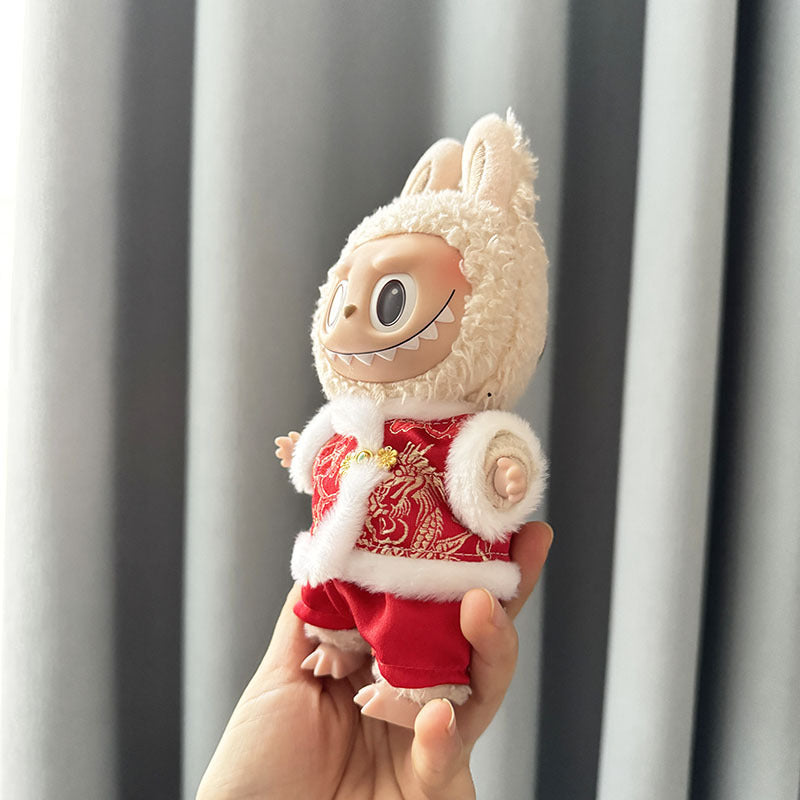 [Clothes only] First and second generation keychain Labubu clothes pendant Labubu sitting party New Year's Tang suit