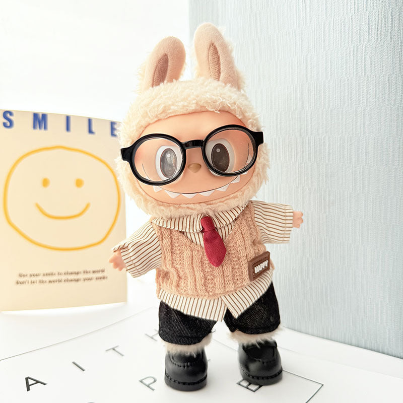 [Clothes only] First and second generation keychain Labubu clothes pendant Labubu baby clothes chocolate college style clothes