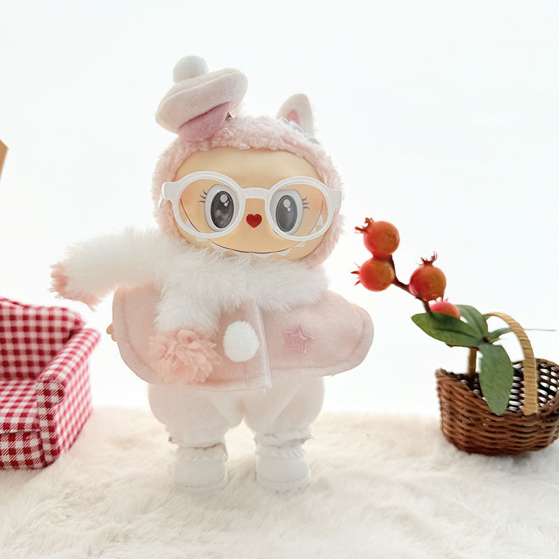 [Clothes only] First and second generation keychain Labubu clothes pendant Labubu baby clothes winter scarf hat set