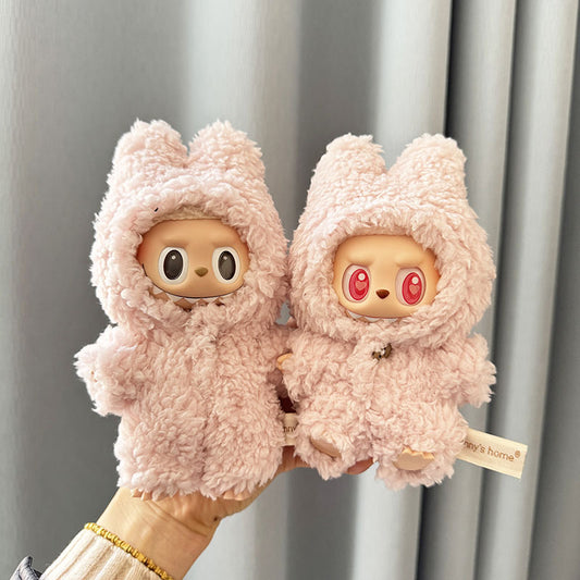 [Clothes only] First and second generation keychain Labubu clothes pendant Labubu sitting party pink plush onesie