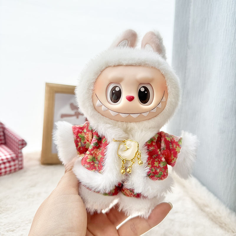[Clothes only] First and second generation keychain Labubu clothes pendant Labubu New Year's baby clothes bottle overalls pants