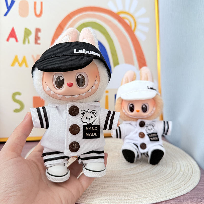 The first, second and third generation Labubu clothes pendant Labubu sitting party baby clothes white nautical dream suit is cute and cute