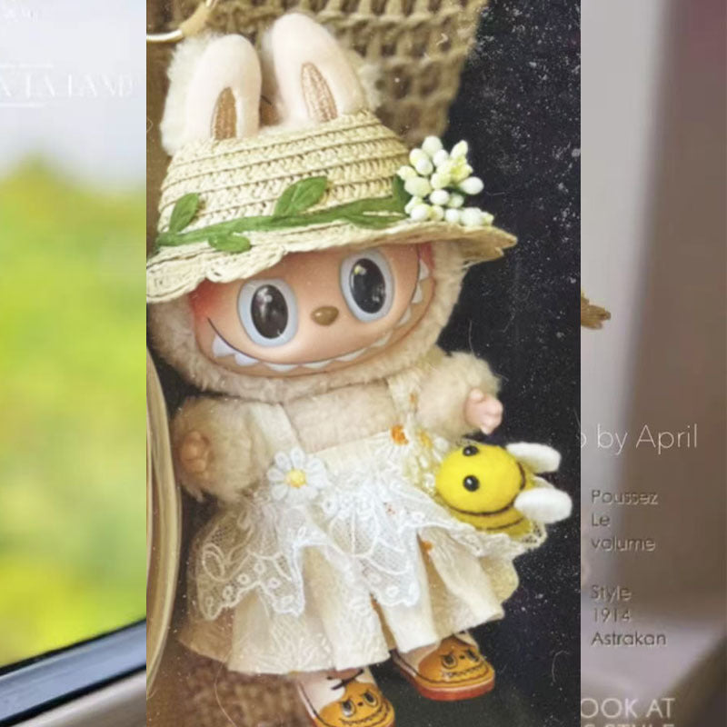 [Clothes only] One, two and three generations of keychains Labubu clothes pendant Labubu baby clothes denim cute dog overalls cute