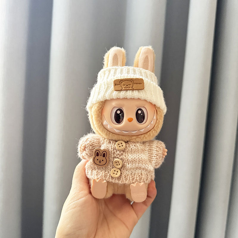 [Clothes only] First and second generation keychain Labubu clothes pendant Rab cloth button sweater jeans set cute