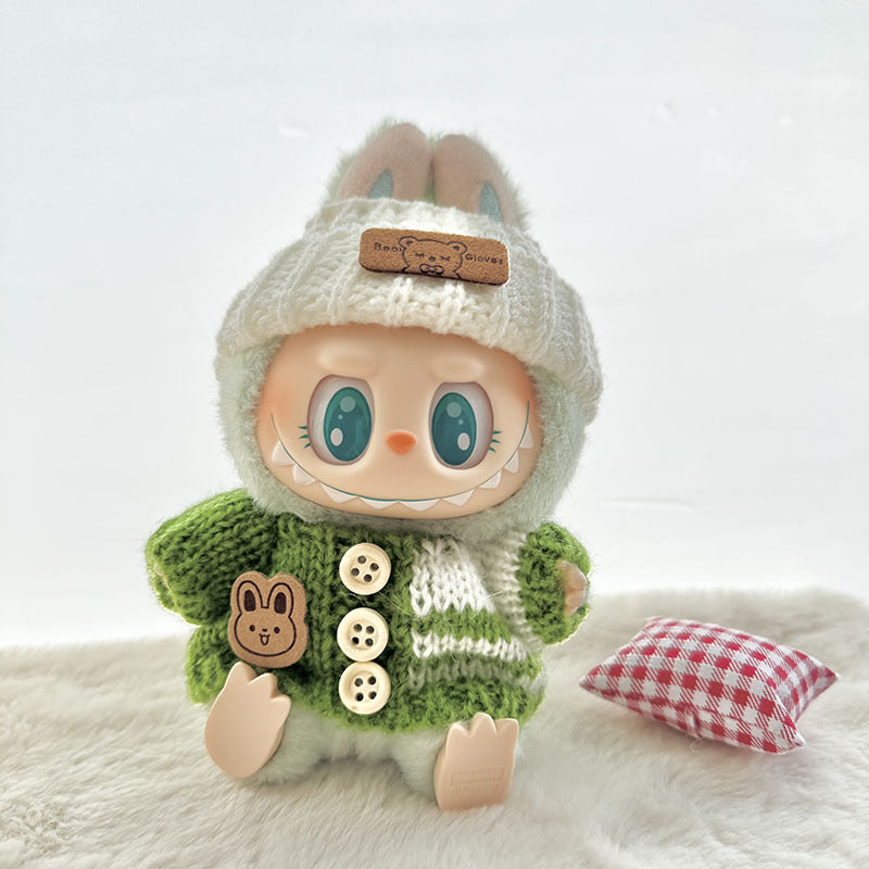 [Clothes only] First and second generation keychain Labubu clothes pendant Labubu sitting party bear label scarf hat