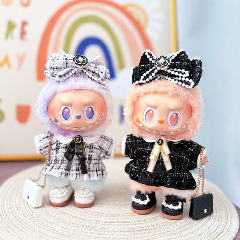 [Clothes only] First and second generation Labubu clothes pendant Labubu cloth sitting baby clothes retro small fragrant skirt suit women