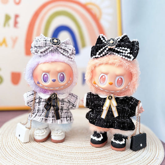 [Clothes only] First and second generation Labubu clothes pendant Labubu cloth sitting baby clothes retro small fragrant skirt suit women