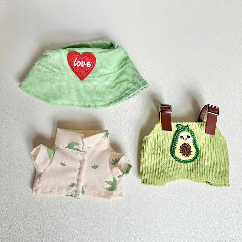 [Clothes only] First and second generation keychain Labubu clothes pendant Labubu sitting party avocado overalls