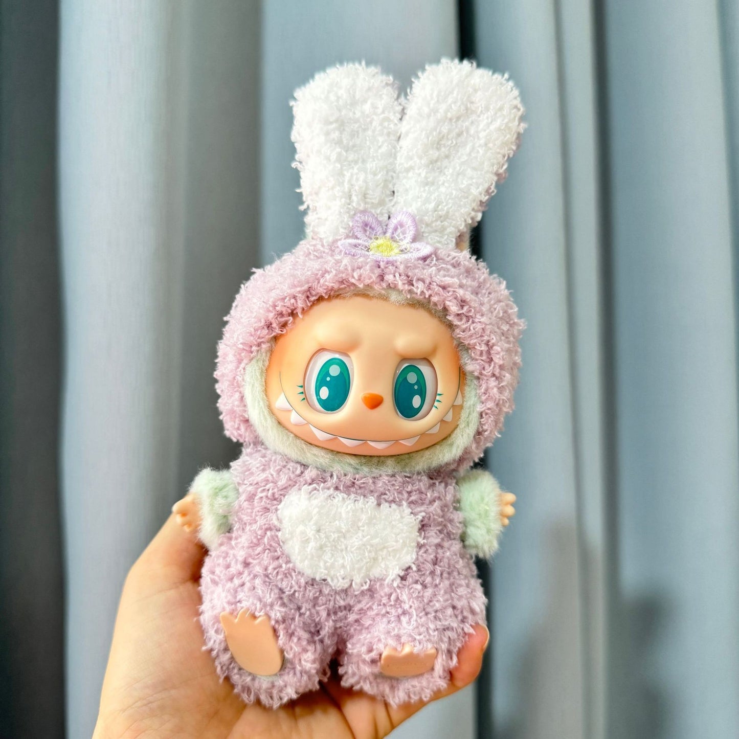 Clothes only] First and second generation Labubu clothes pendant Labubu sitting party baby clothes heart big-eared rabbit suit