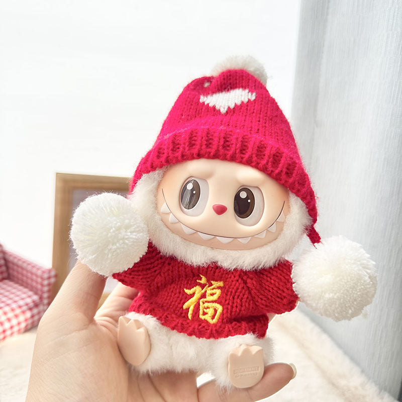 [Clothes only] First and second generation keychain Labubu clothes pendant Labubu New Year's baby clothes bottle overalls pants