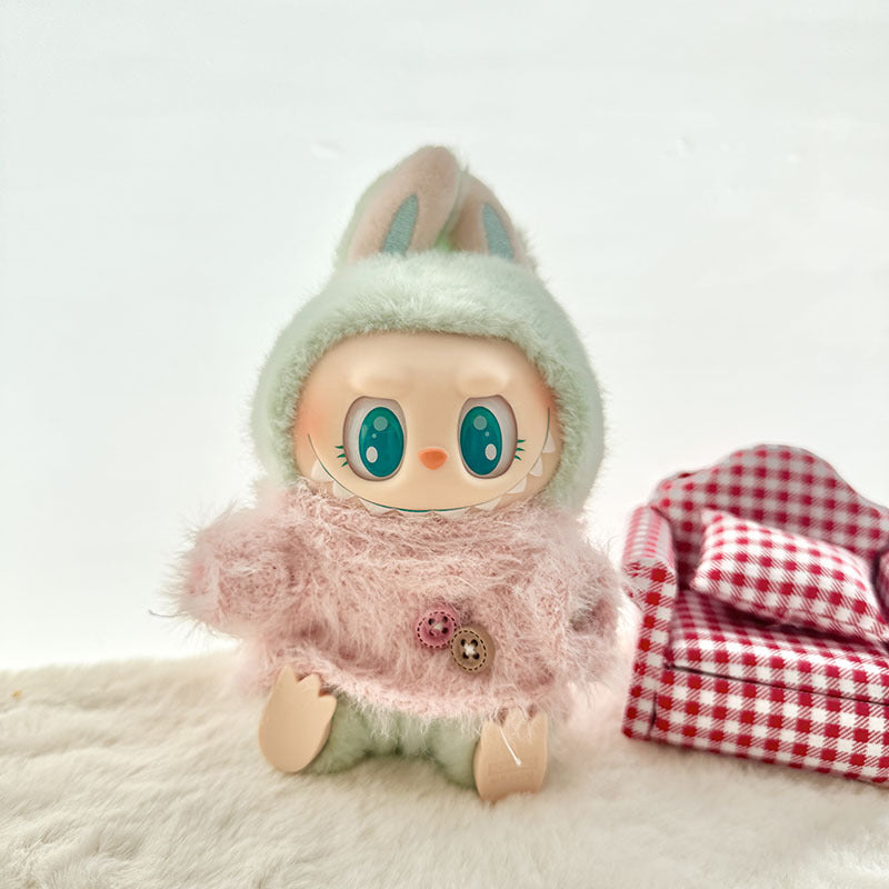 [Clothes only] First and second generation keychain Labubu clothes pendant Labubu baby clothes buttons wool sweater set cute