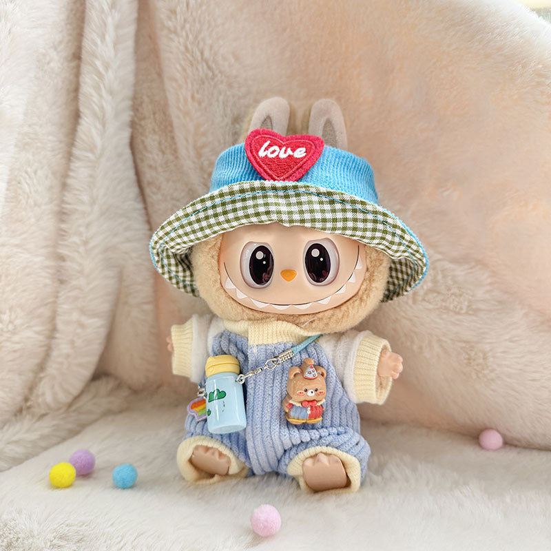 [Clothes only] First and second generation keychain Labubu clothes pendant Labubu love hat kettle climbing suit