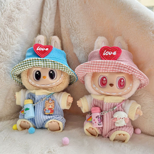 [Clothes only] First and second generation keychain Labubu clothes pendant Labubu love hat kettle climbing suit