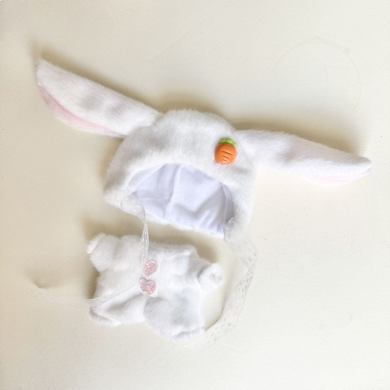 [Clothes only] First and second generation keychain Labubu clothes pendant Labubu baby clothes mink white rabbit two-piece set cute