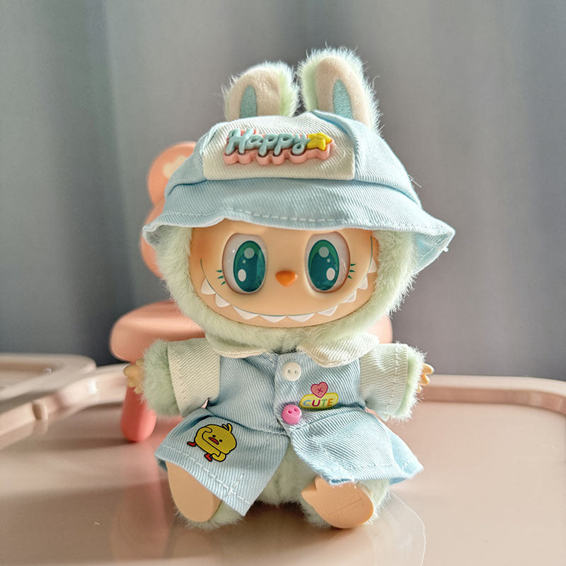Clothes only] First/second generation Labubu clothes pendant Labubu sitting party baby clothes cute kindergarten clothes