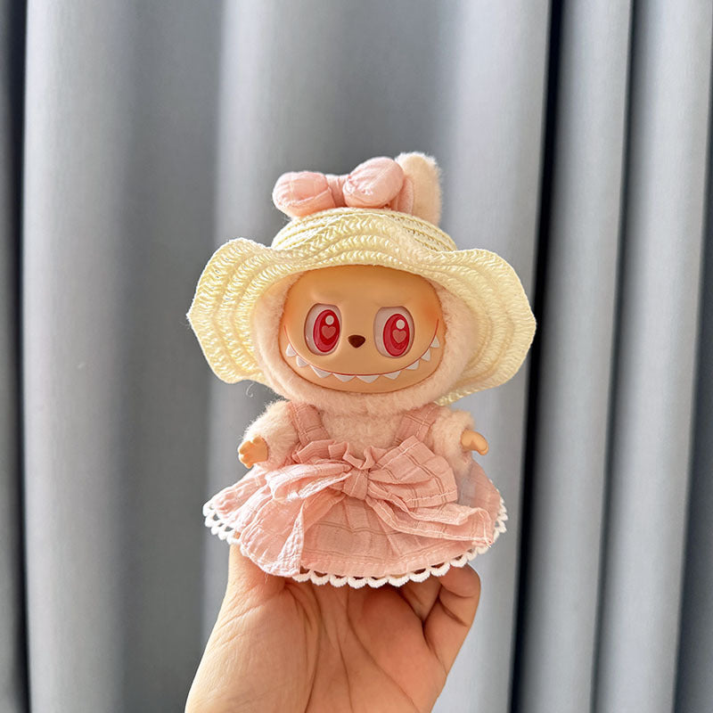 [Clothes only] First and second generation keychain Labubu clothes pendant Labubu baby clothes dress pearl hair accessories