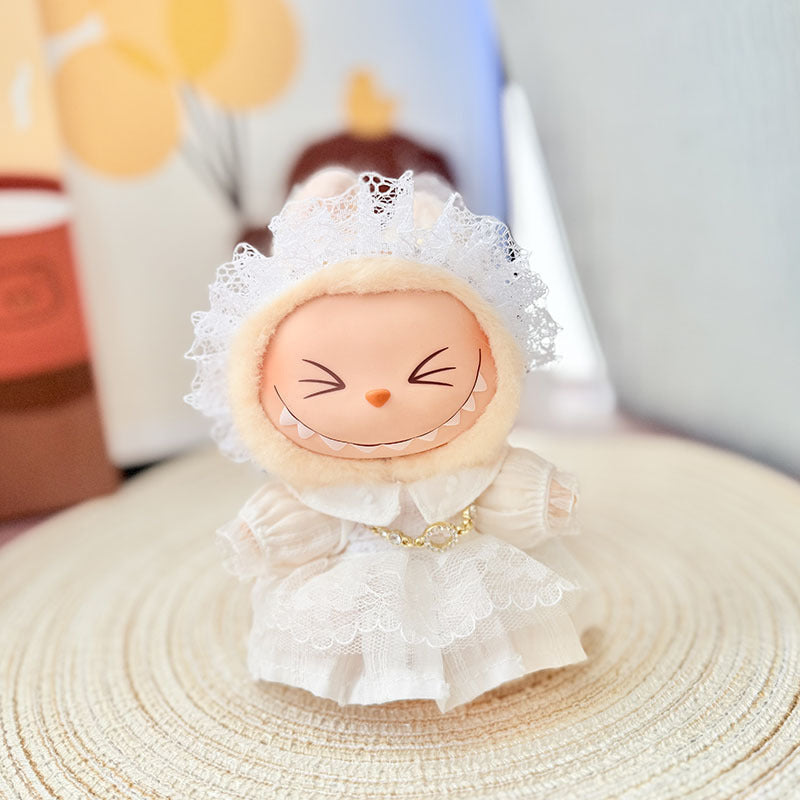 Clothes only] First and second generation Labubu clothes pendant Labubu sitting baby clothes white moonlight princess clothes cute woman