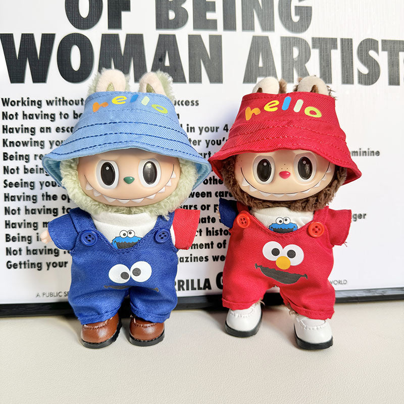 [Clothes only] First and second generation keychain Labubu clothes pendant Labubu sit party sesame bird jumpsuit