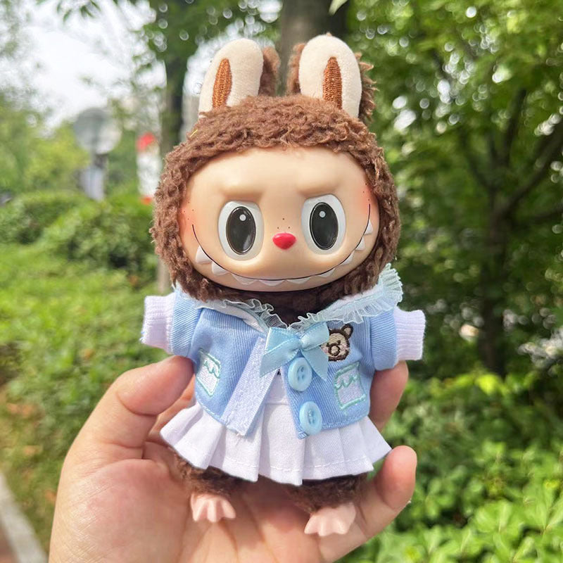 [Clothes only] 17cm labubu cloth blind box pendant doll for toning bubble shirt set cute