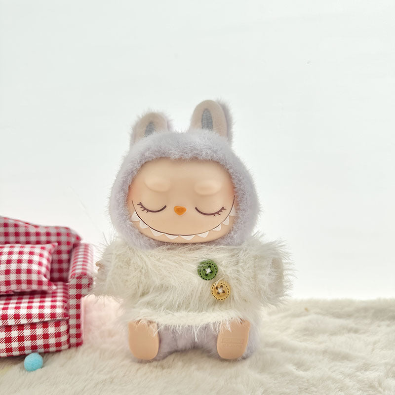 [Clothes only] First and second generation keychain Labubu clothes pendant Labubu baby clothes buttons wool sweater set cute