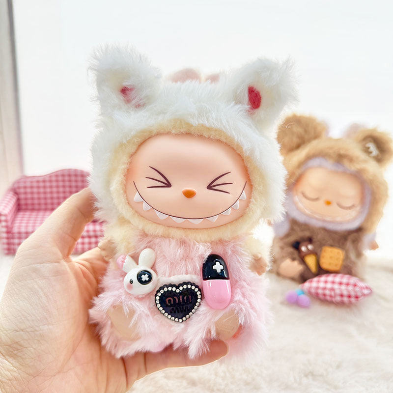 [Clothes only] First and second generation Labubu clothes pendant Labubu sitting party baby clothes sandwich biscuits overalls