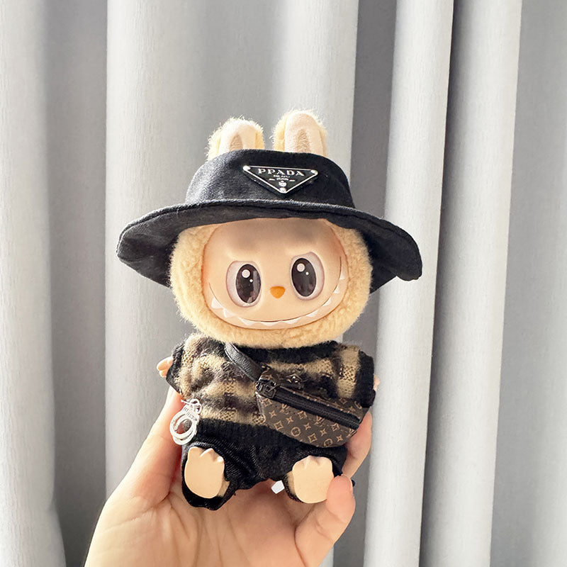 [Clothes only] First and second generation Labubu clothes pendant Labubu sitting party baby clothes handcuffs striped clothes suit