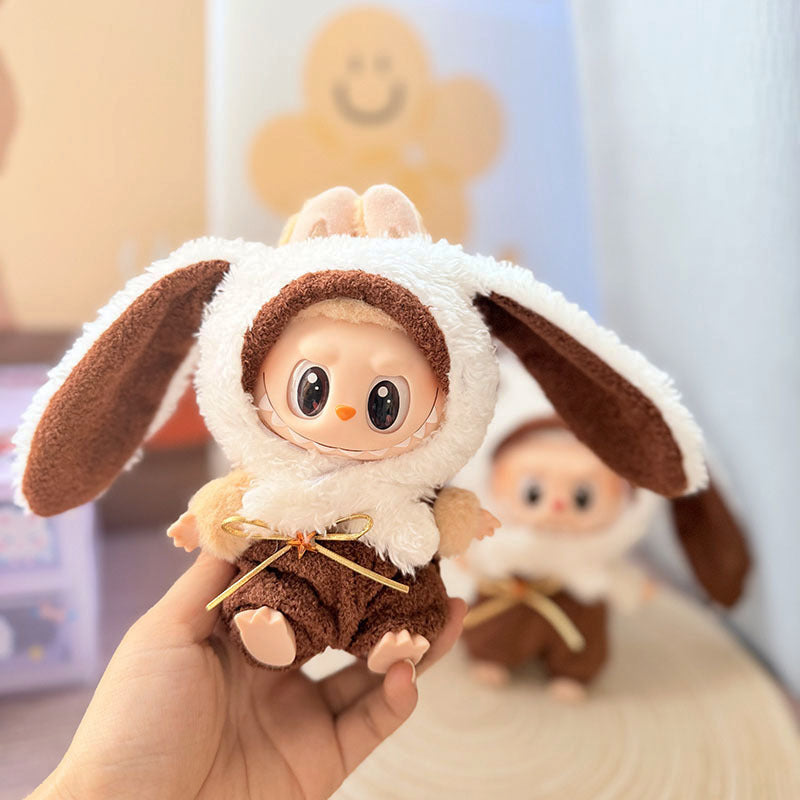 [Clothes only] One, two and three generations of keychains Labubu clothes pendant Labubu baby clothes denim cute dog overalls cute