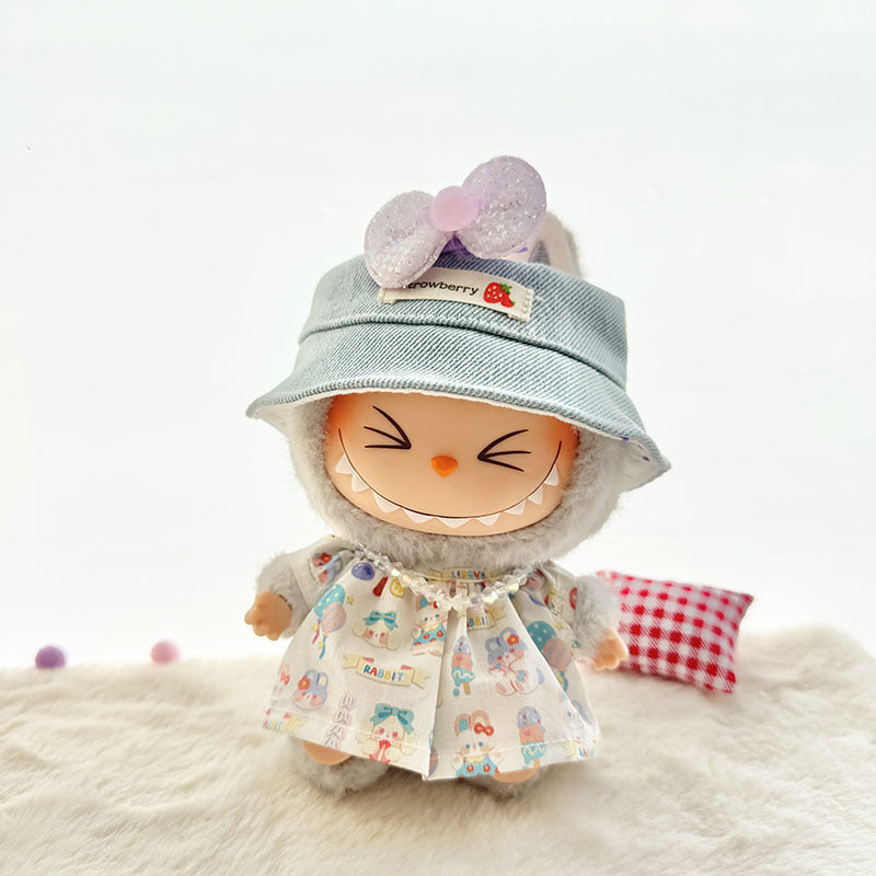 [Clothes only] First and second generation Labubu clothes pendant Labubu sitting party baby clothes cherry rabbit skirt set