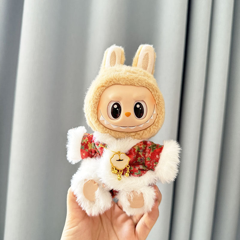 [Clothes only] First and second generation Labubu clothes pendant Labubu sitting party baby clothes burr village flower two-piece set